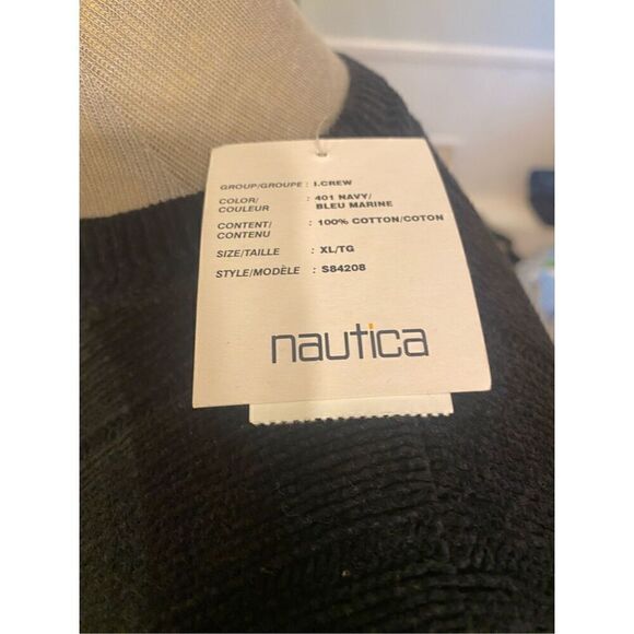 NWT Men’s 100% Cotton Pullover Sweater by Nautica Subtle Plaid Size XL - Picture 4 of 5